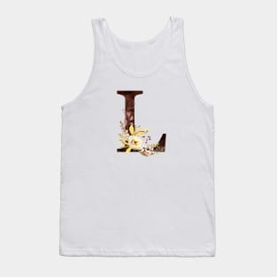 Floral Monogram L Lovely Autumn Foliage Tank Top